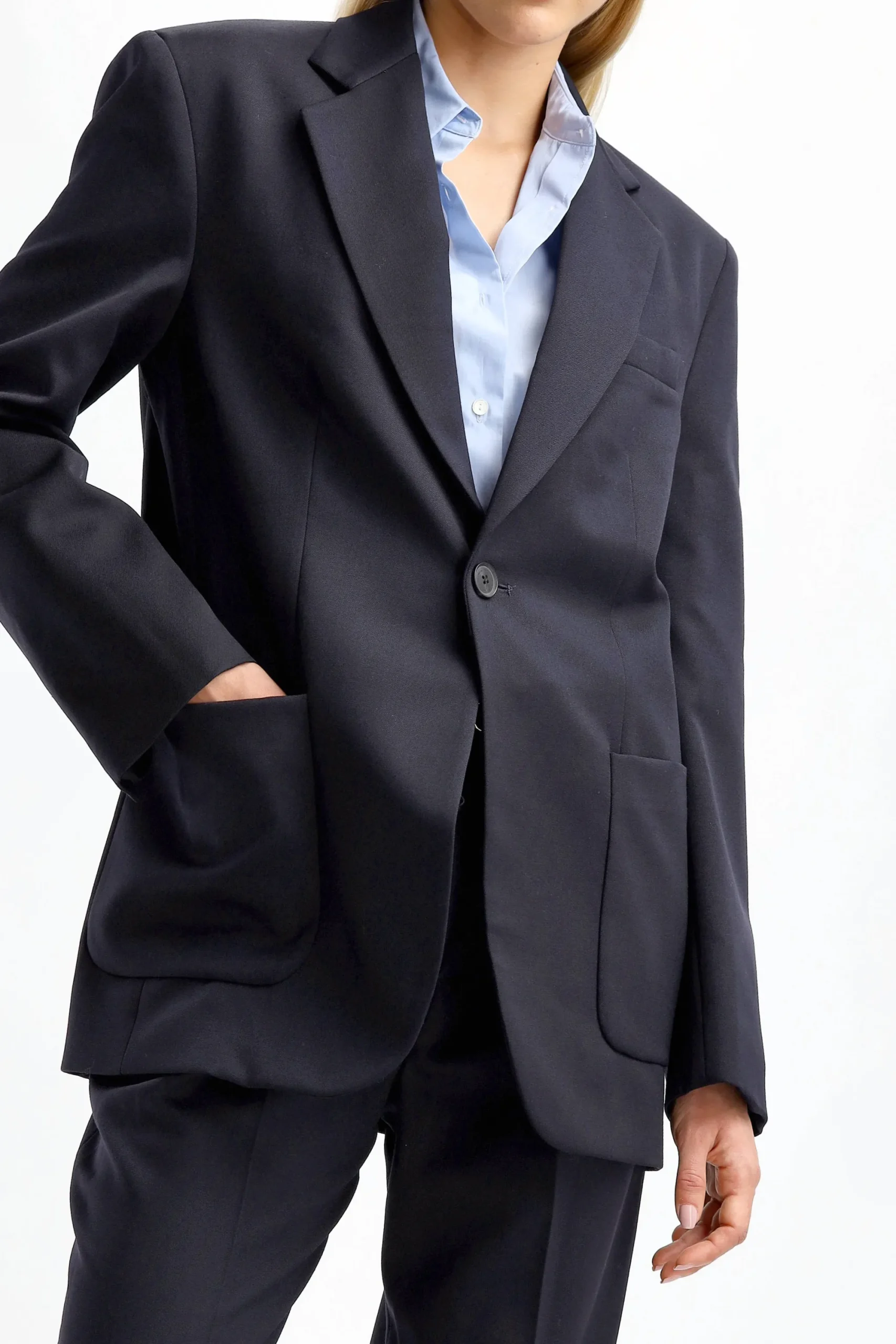 Femme Nili Lotan Blazer Gael En Marine Fonce