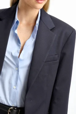 Femme Nili Lotan Blazer Gael En Marine Fonce