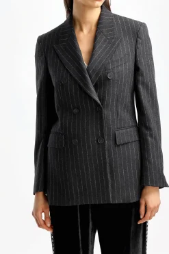 Femme Golden Goose Blazer Journey En Gris/Argente