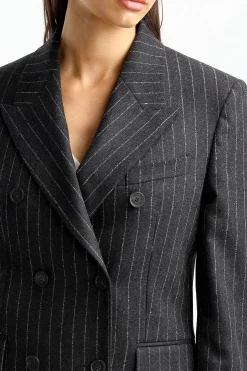 Femme Golden Goose Blazer Journey En Gris/Argente