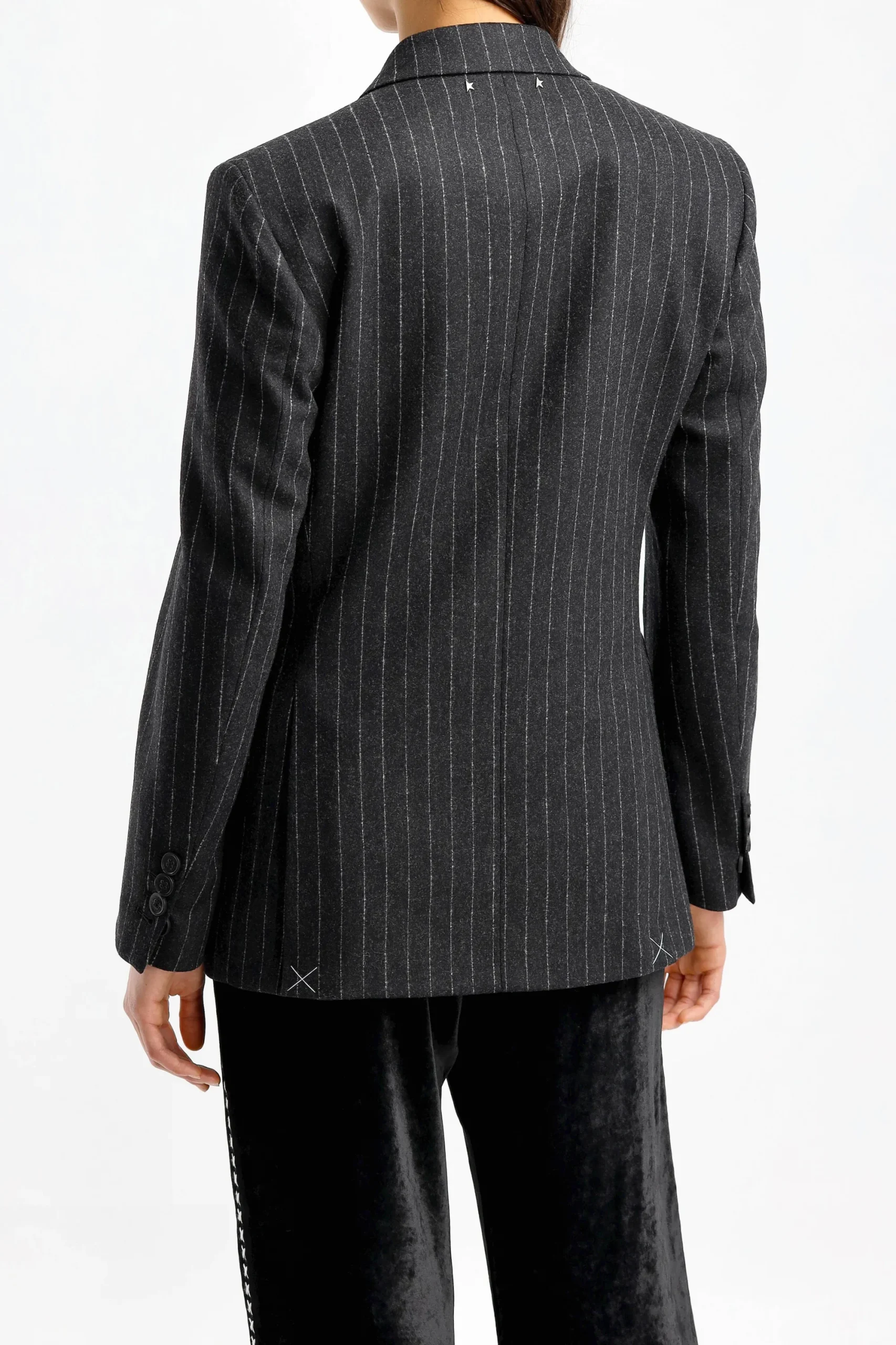 Femme Golden Goose Blazer Journey En Gris/Argente