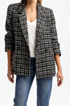 Femme Anine Bing Blazer Madeleine En Tan/Noir