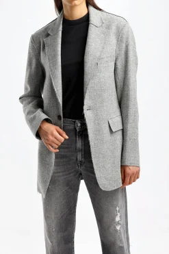 Femme R13 Blazer Raw Cut En Gris Heather