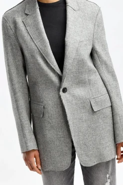 Femme R13 Blazer Raw Cut En Gris Heather
