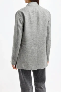 Femme R13 Blazer Raw Cut En Gris Heather