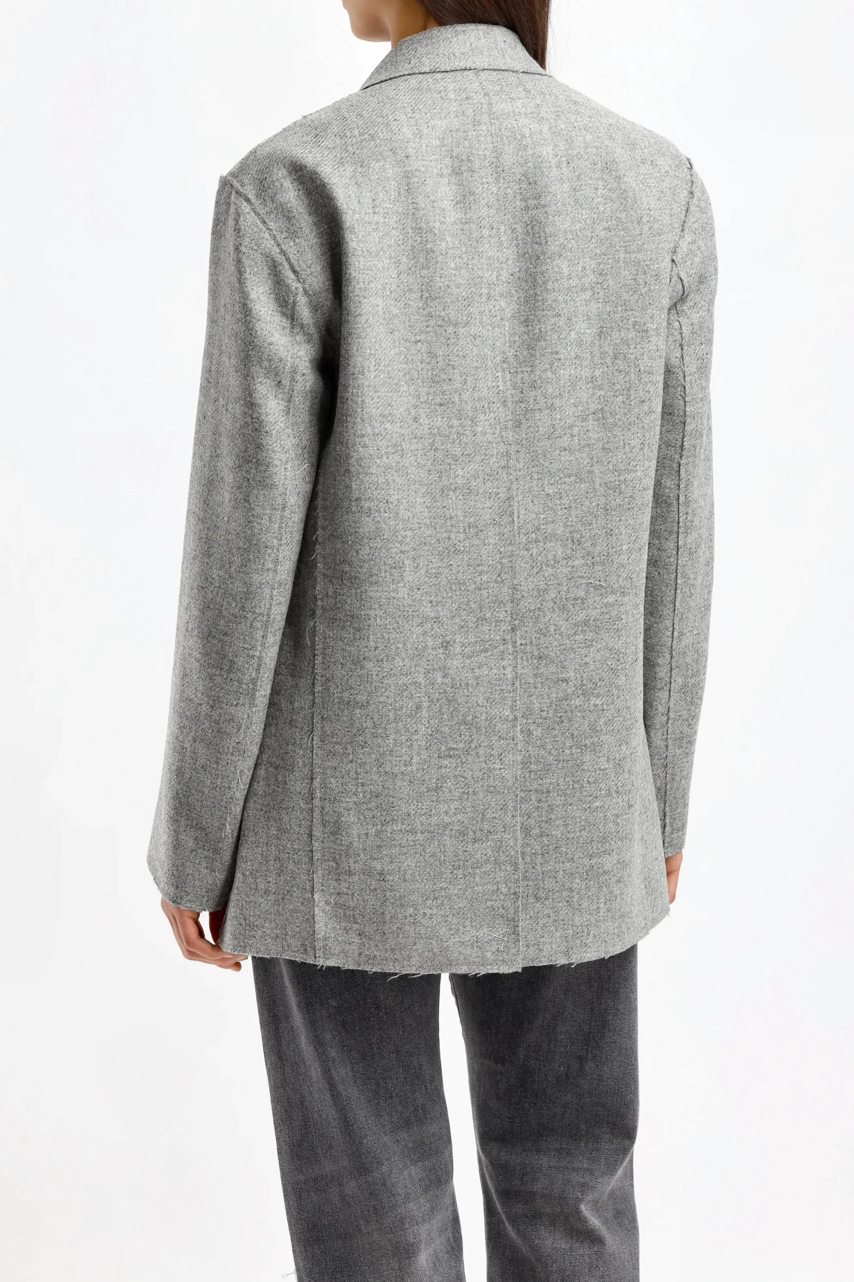 Femme R13 Blazer Raw Cut En Gris Heather