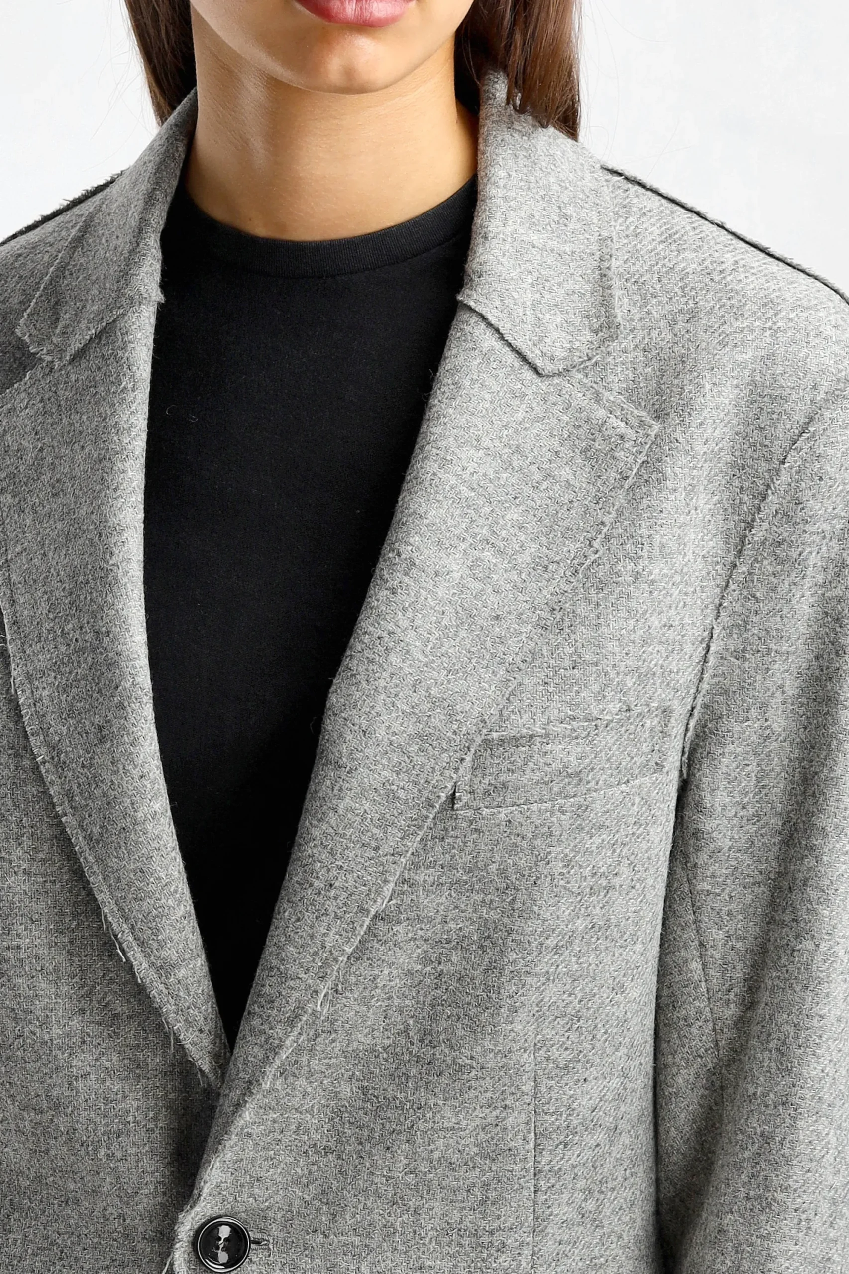 Femme R13 Blazer Raw Cut En Gris Heather