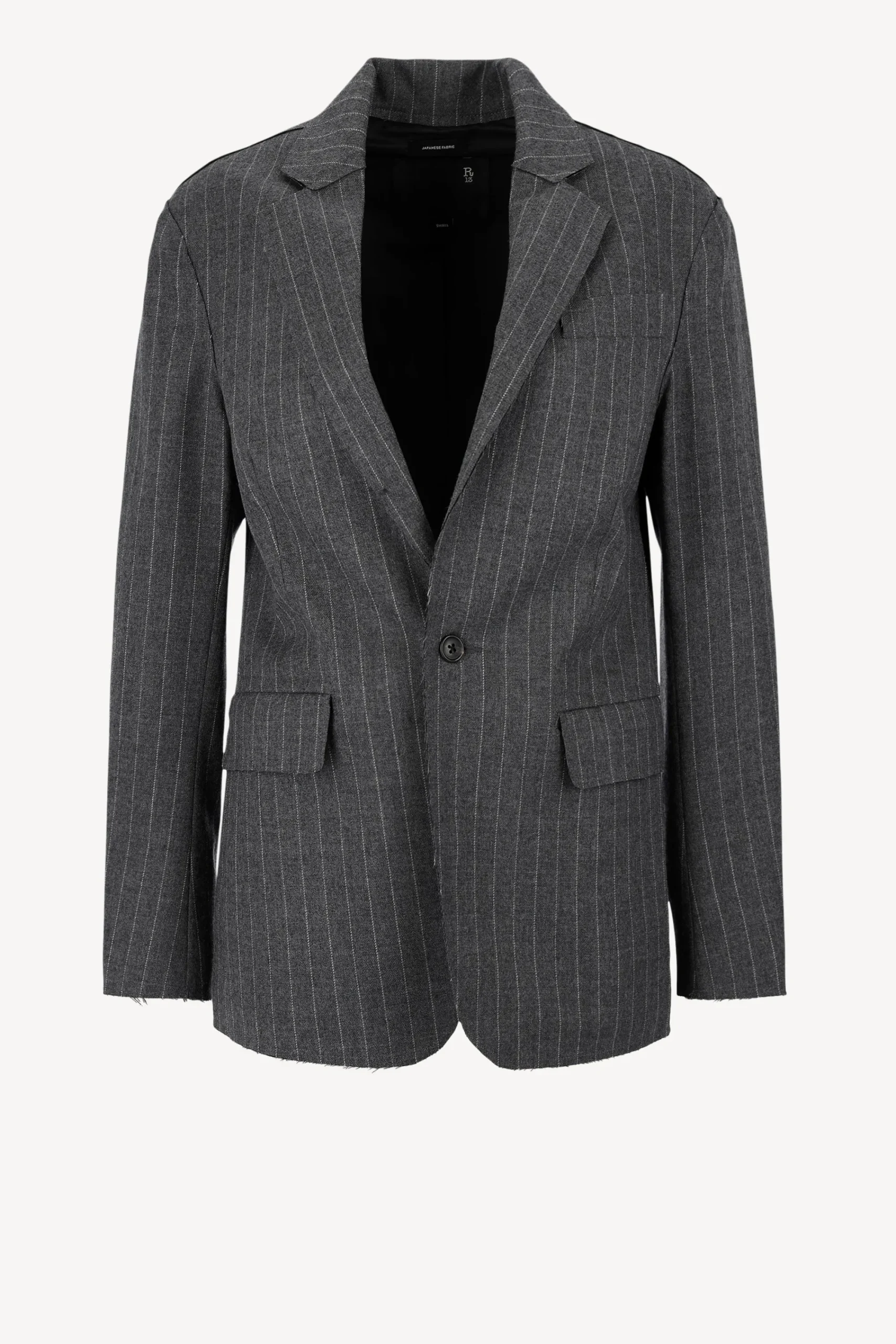 Femme R13 Blazer Raw Cut En Pinstripe Gris