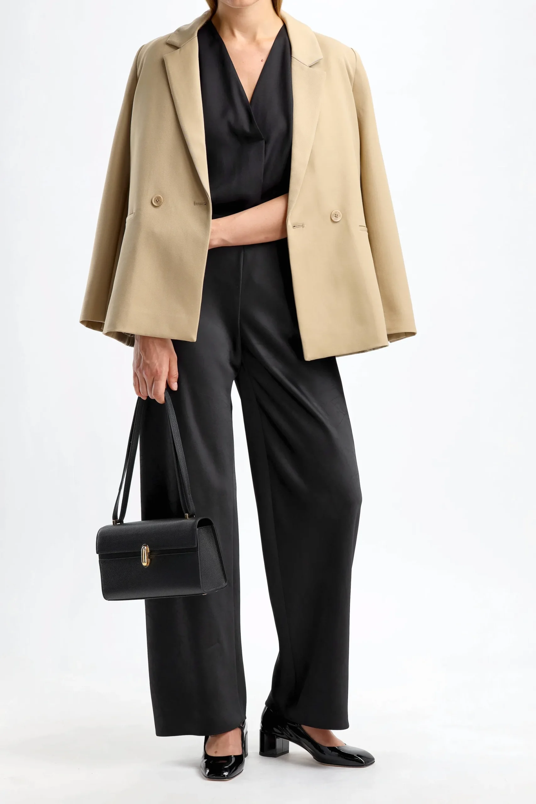 Femme Vince Blouse A Col En V Noire