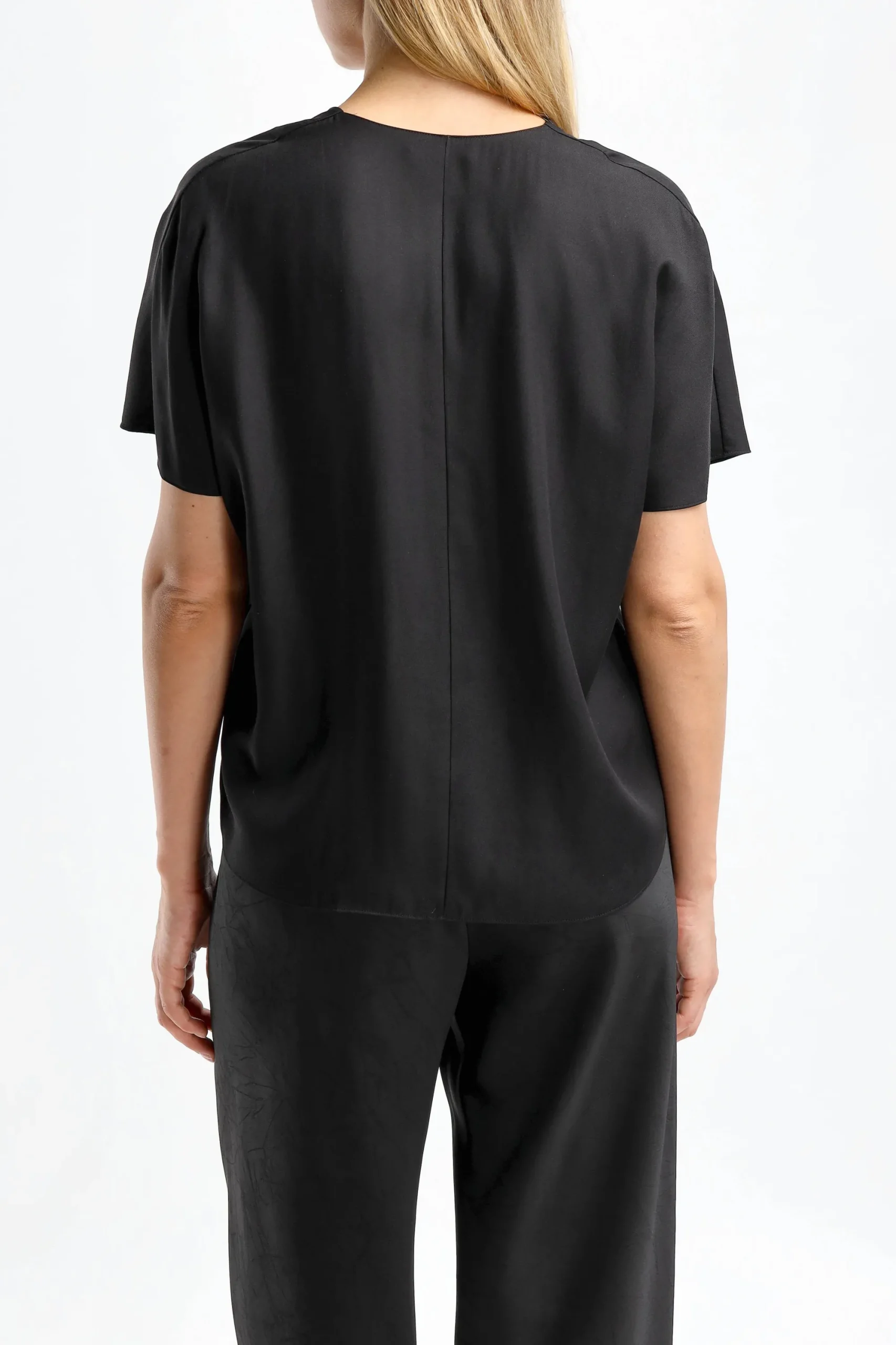 Femme Vince Blouse A Col En V Noire