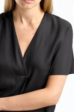 Femme Vince Blouse A Col En V Noire