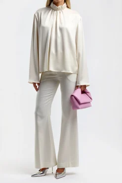 Femme JW Anderson Blouse A Col Haut En Ivoire