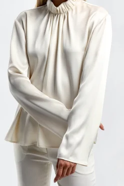 Femme JW Anderson Blouse A Col Haut En Ivoire