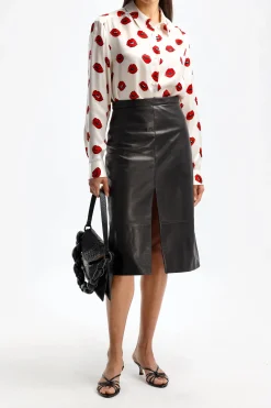 Femme Khaite Blouse Argo En Creme/Rouge