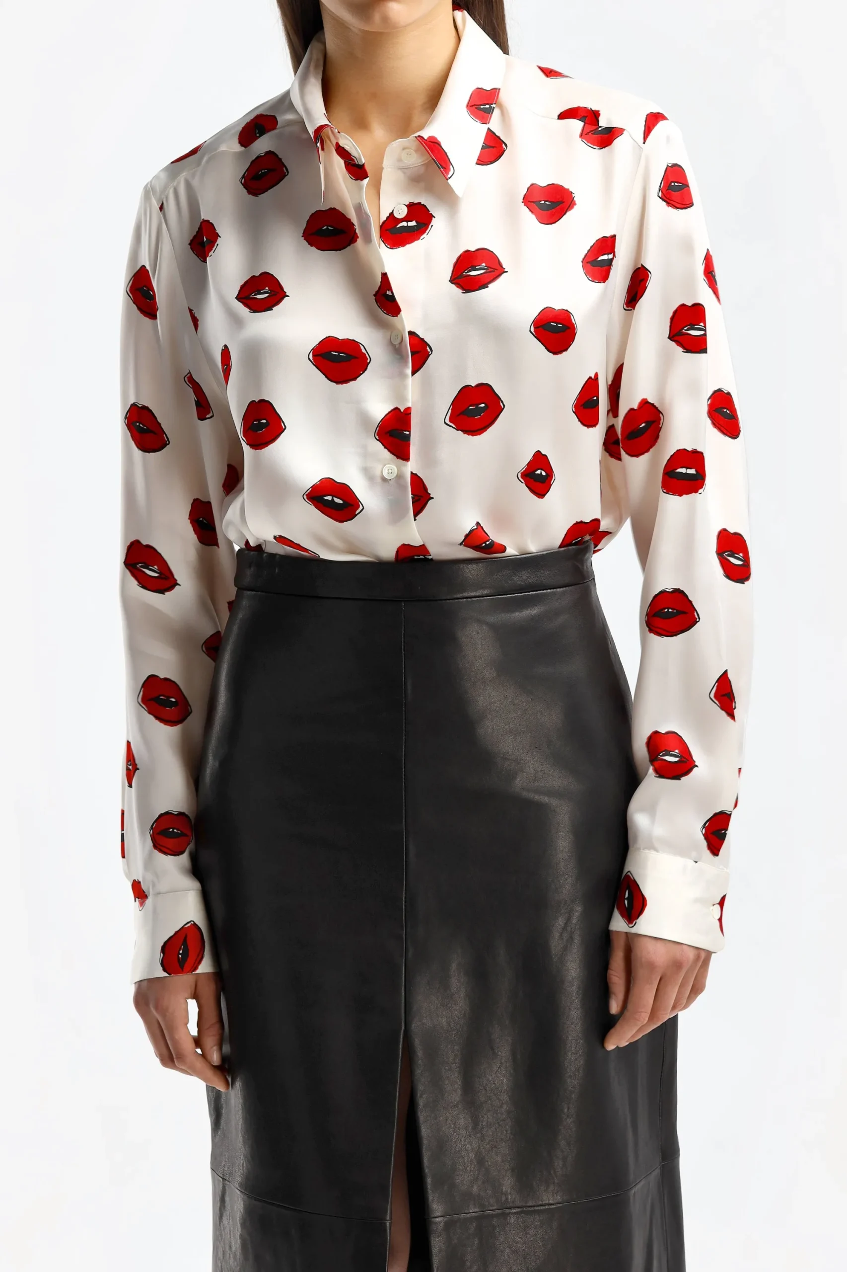 Femme Khaite Blouse Argo En Creme/Rouge