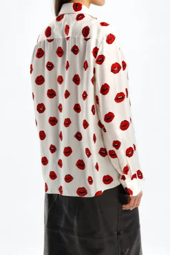 Femme Khaite Blouse Argo En Creme/Rouge