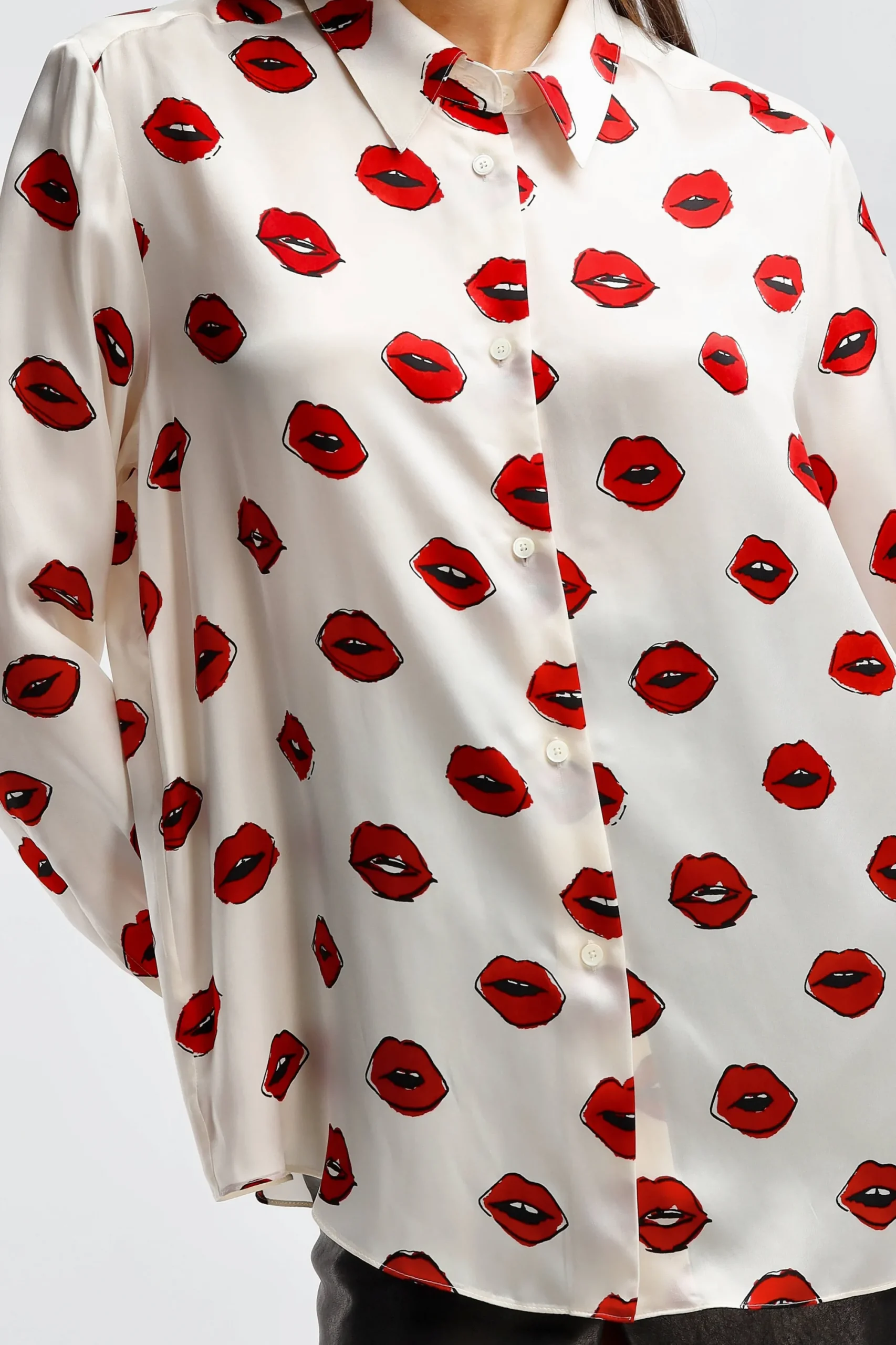 Femme Khaite Blouse Argo En Creme/Rouge