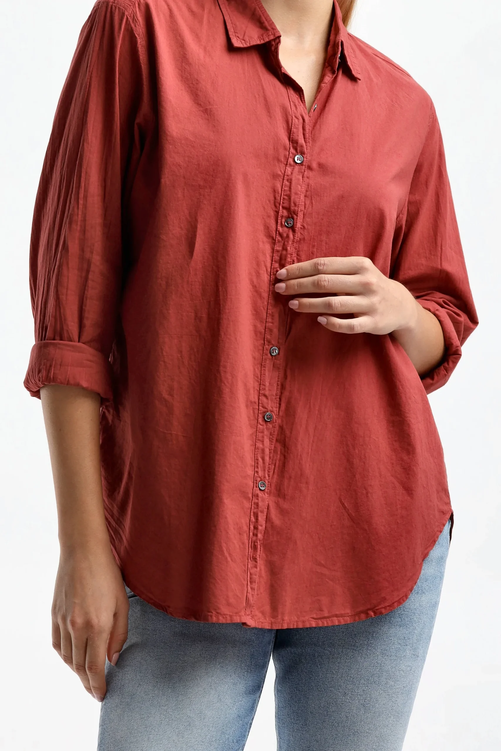 Femme Xirena Blouse Beau In Brick Red
