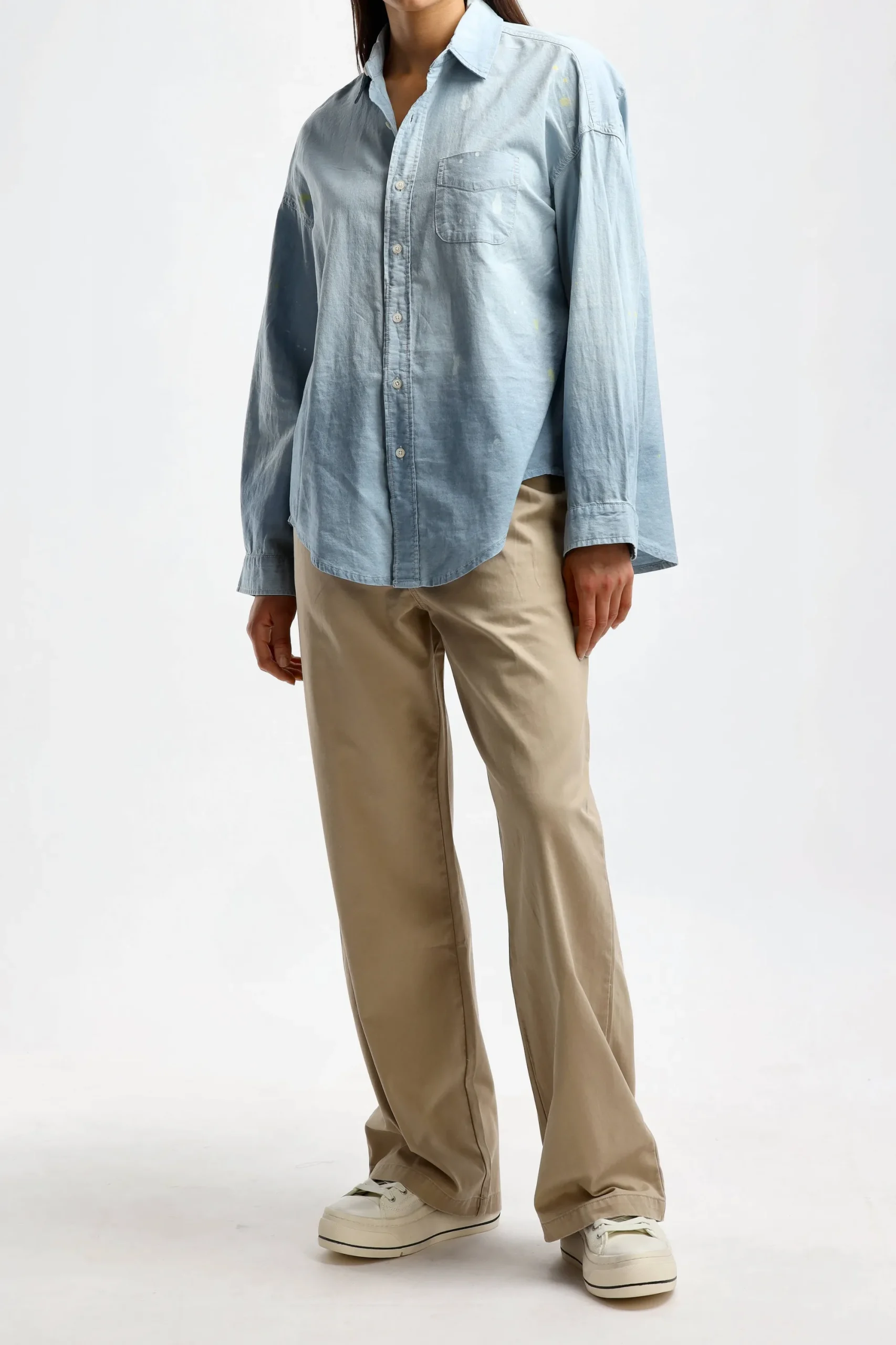 Femme R13 Blouse Boxy Button Up En Bleu Vintage