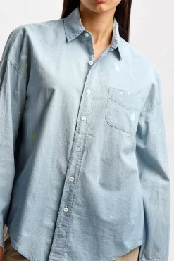 Femme R13 Blouse Boxy Button Up En Bleu Vintage