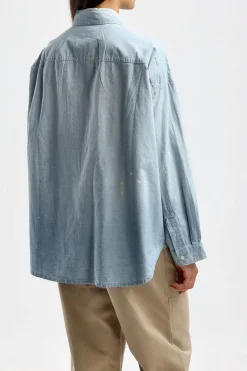 Femme R13 Blouse Boxy Button Up En Bleu Vintage