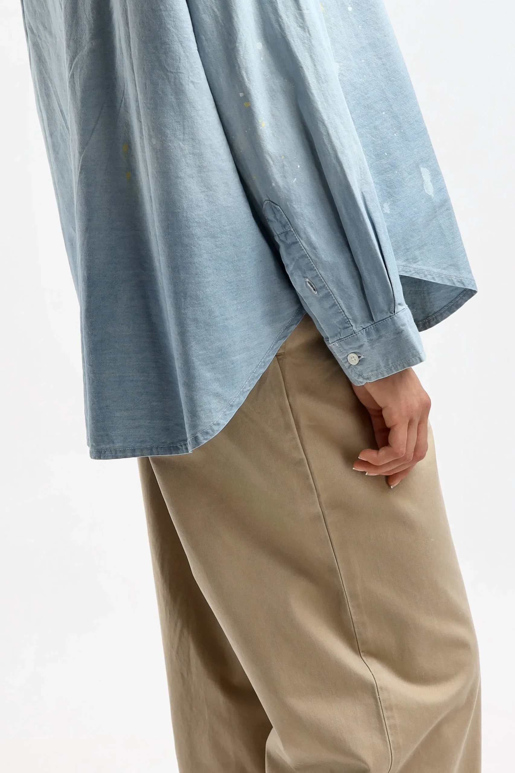 Femme R13 Blouse Boxy Button Up En Bleu Vintage