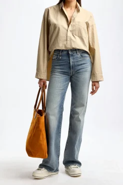 Femme R13 Blouse Boxy Button Up En Kaki