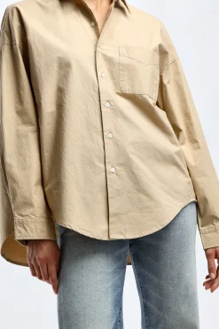 Femme R13 Blouse Boxy Button Up En Kaki