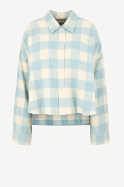 Femme Denimist Blouse Button Front En Bleu/Ecru