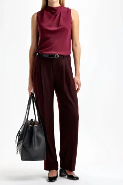 Femme Vince Blouse Cascade In Cherry Wine