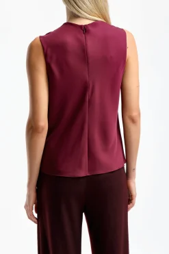 Femme Vince Blouse Cascade In Cherry Wine