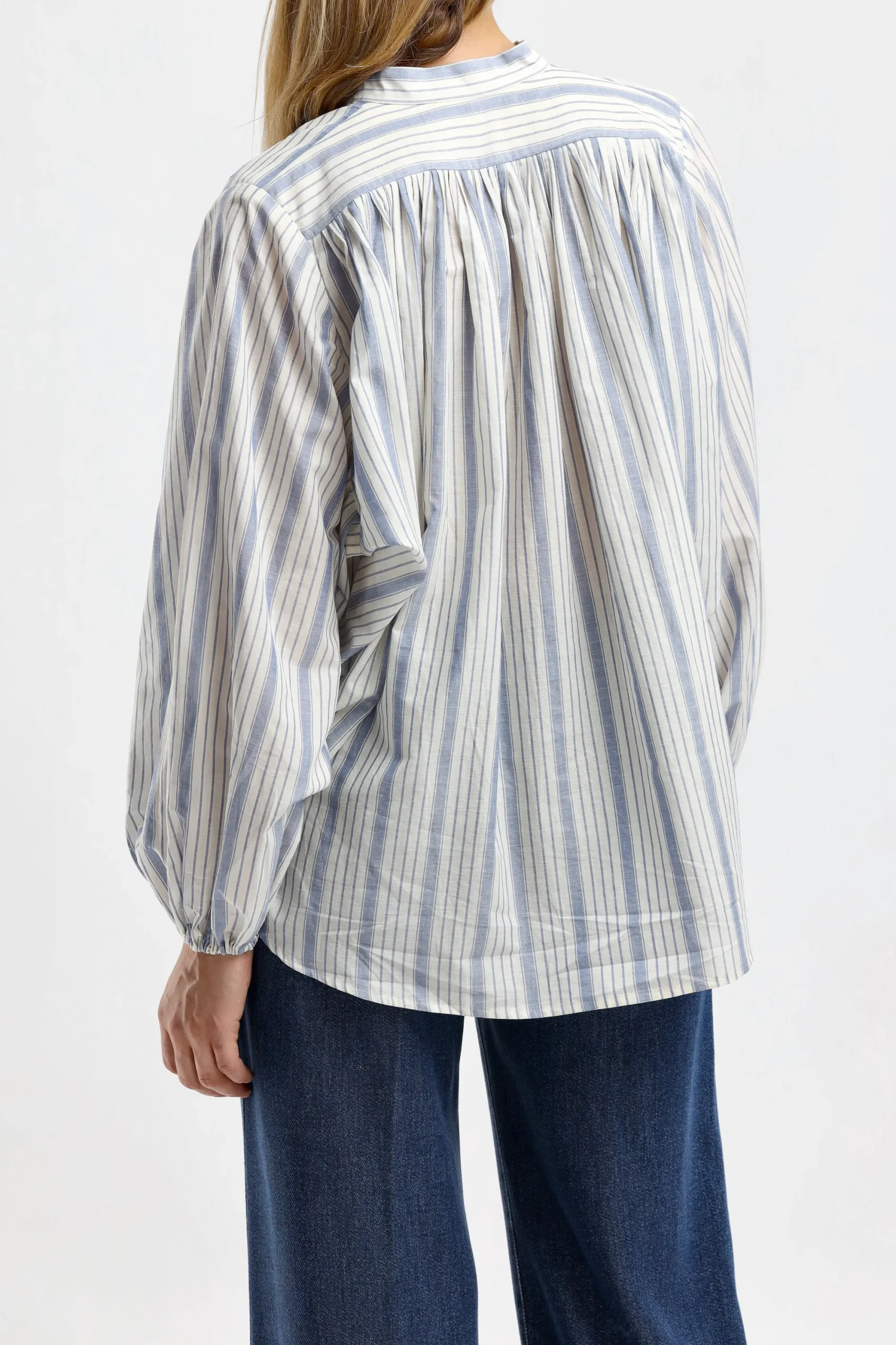 Femme Zimmermann Blouse Chintz Billow En Bleu/Blanc