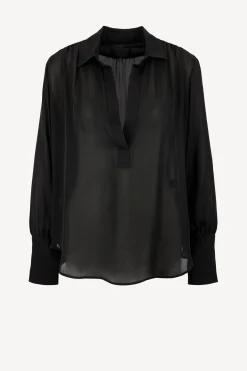 Femme Nili Lotan Blouse Colleen En Noir