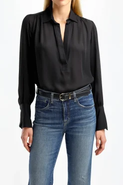 Femme Nili Lotan Blouse Colleen En Noir
