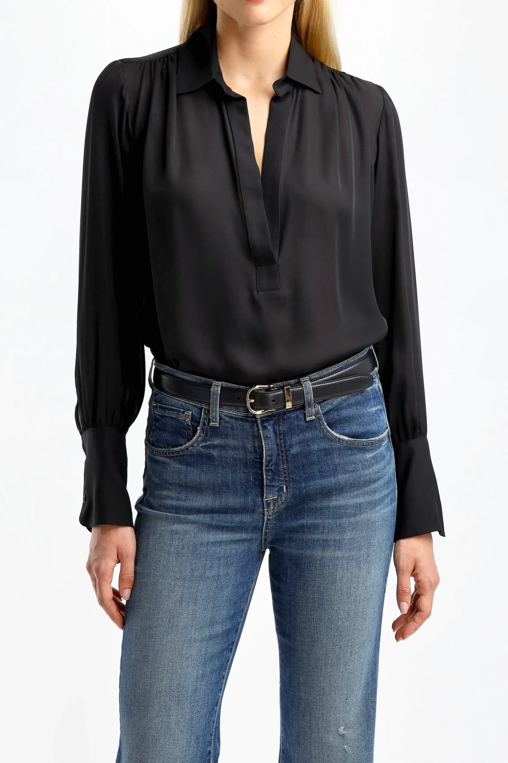Femme Nili Lotan Blouse Colleen En Noir