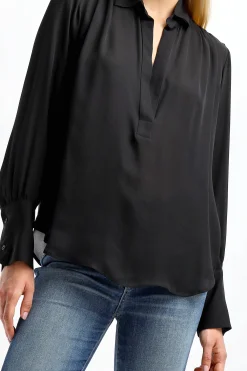 Femme Nili Lotan Blouse Colleen En Noir