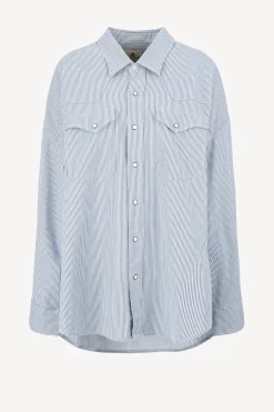 Femme Denimist Blouse Cowboy En Ecru Railroad Stripe