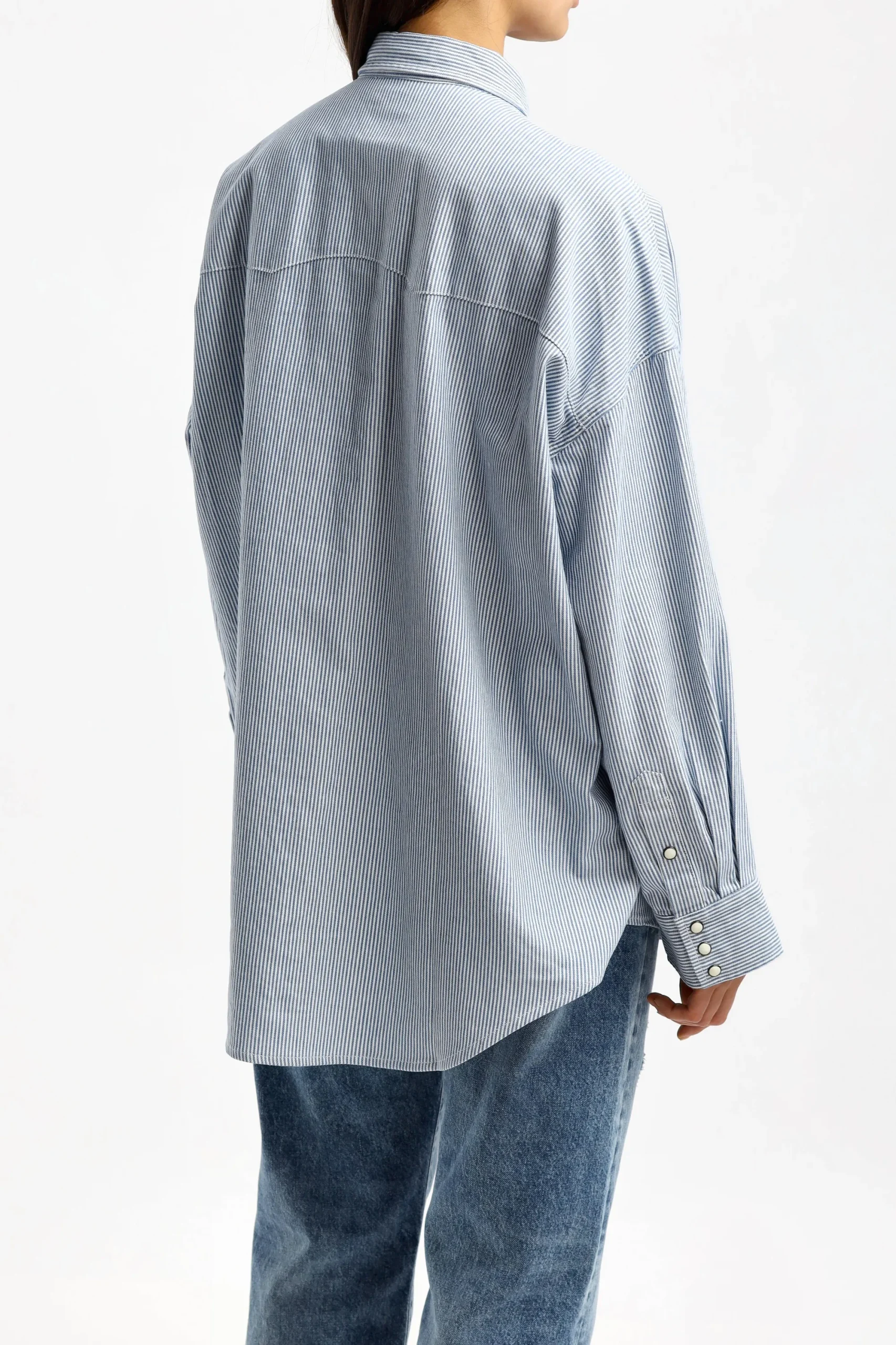 Femme Denimist Blouse Cowboy En Ecru Railroad Stripe