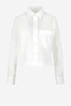 Femme Closed Blouse Cropped En Blanc
