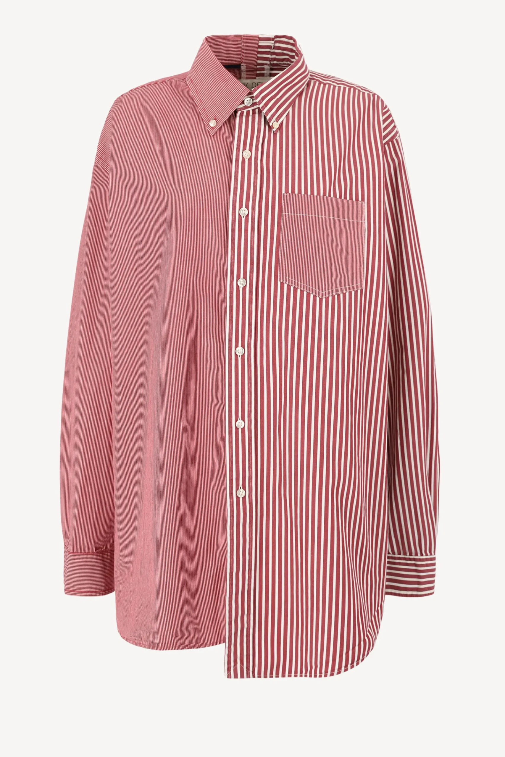 Femme E.L.V. Denim Blouse Diana En Blanc/Rouge