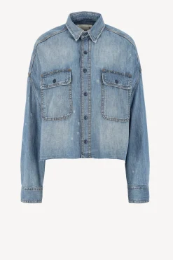 Femme R13 Blouse En Jean Cropped A Brindley