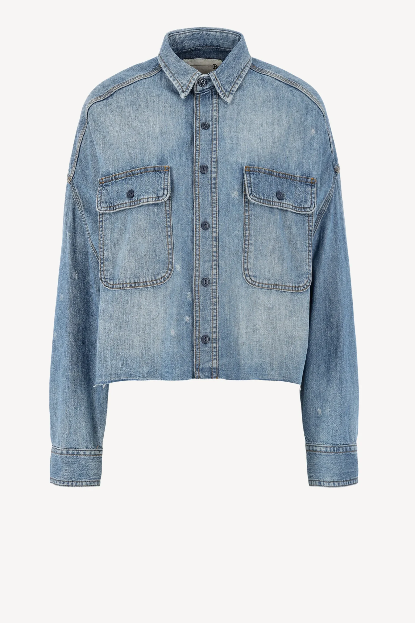 Femme R13 Blouse En Jean Cropped A Brindley