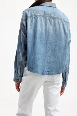 Femme R13 Blouse En Jean Cropped A Brindley
