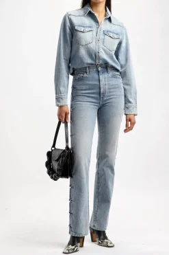 Femme Khaite Blouse En Jean Wesley A Bryce