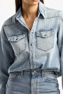 Femme Khaite Blouse En Jean Wesley A Bryce