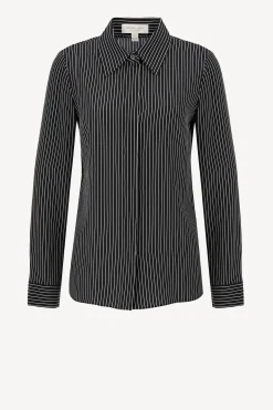 Femme Michael Kors Collection Blouse En Soie Hansen En Noir Et Blanc