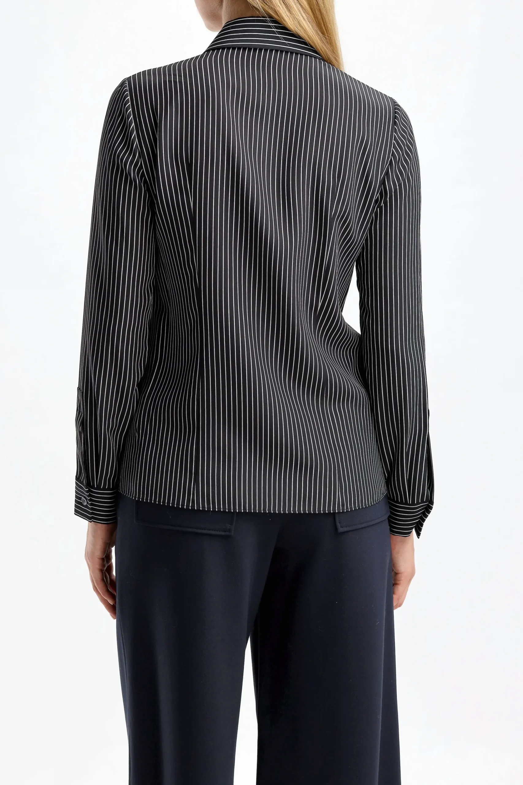Femme Michael Kors Collection Blouse En Soie Hansen En Noir Et Blanc