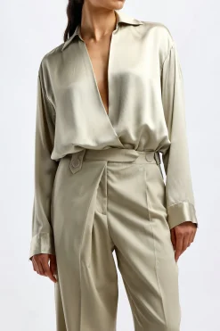 Femme Christopher Esber Blouse En Soie Springs In Putty