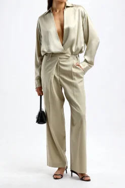 Femme Christopher Esber Blouse En Soie Springs In Putty