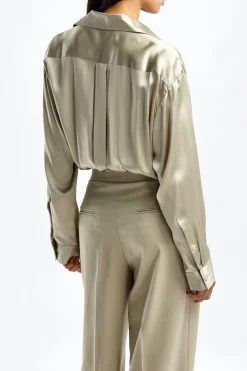 Femme Christopher Esber Blouse En Soie Springs In Putty